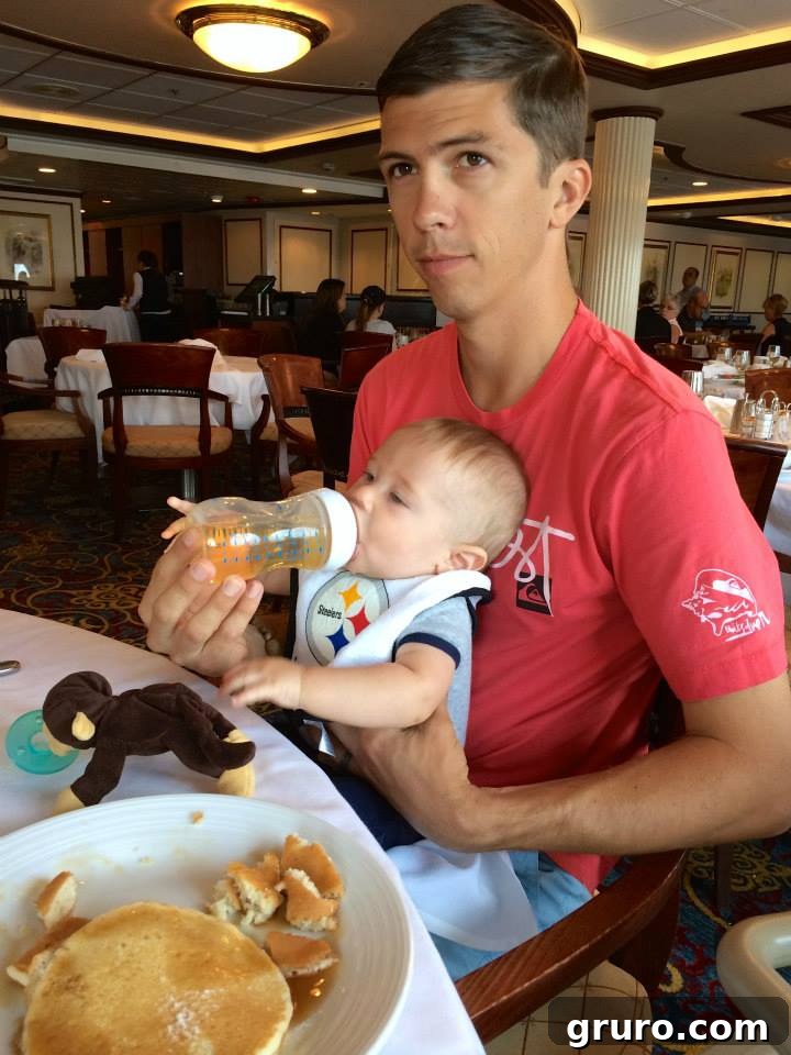 Tiny Traveler's Maiden Voyage 29 Infant Breakfast in Cruise Dining Room