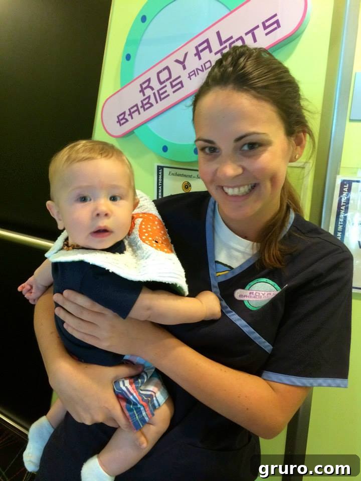 Tiny Traveler's Maiden Voyage 6 Royal Babies Nursery Staff with Infant on Cruise