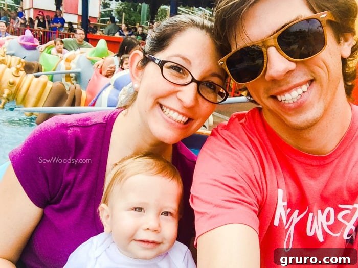 Family Selfie on Dumbo the Flying Elephant at Magic Kingdom