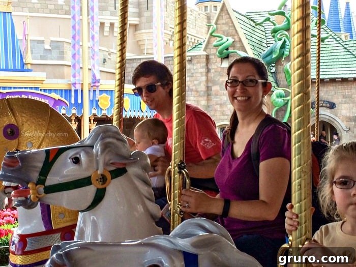 Family on Carousel at Magic Kingdom, Making Magical Memories