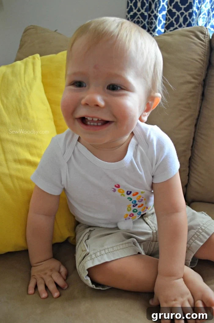 Create a Custom Easter Bunny Onesie with Their Name 11 Close-up of a Baby in a DIY Easter Bunny Onesie