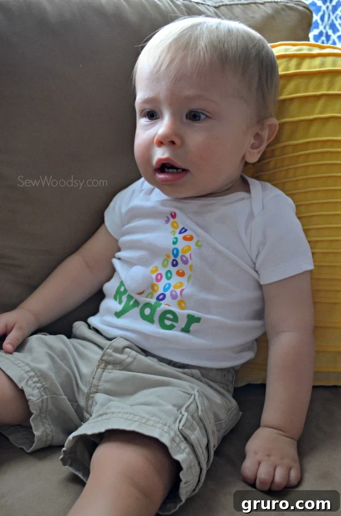 Create a Custom Easter Bunny Onesie with Their Name 10 Baby Ryder Modeling His New Personalized Easter Onesie