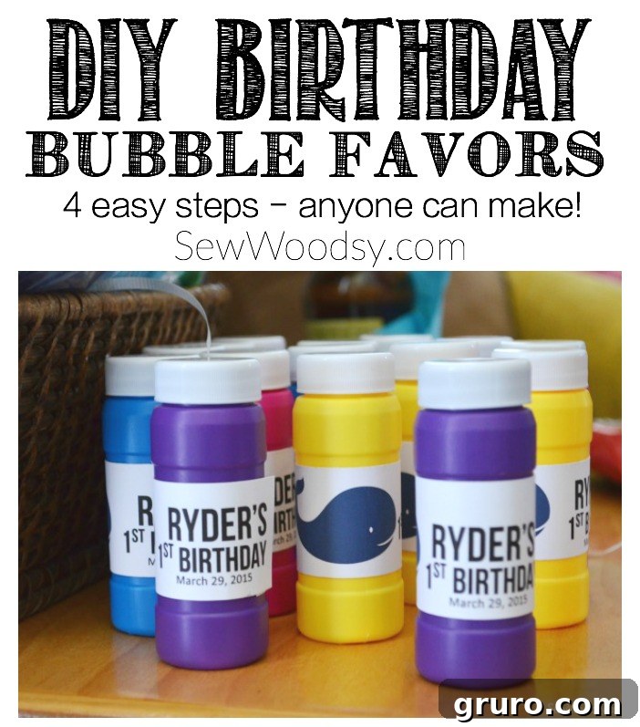 Personalized DIY Birthday Bubble Favors