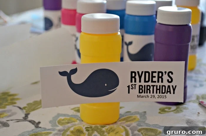 Finished DIY Birthday Bubble Favors