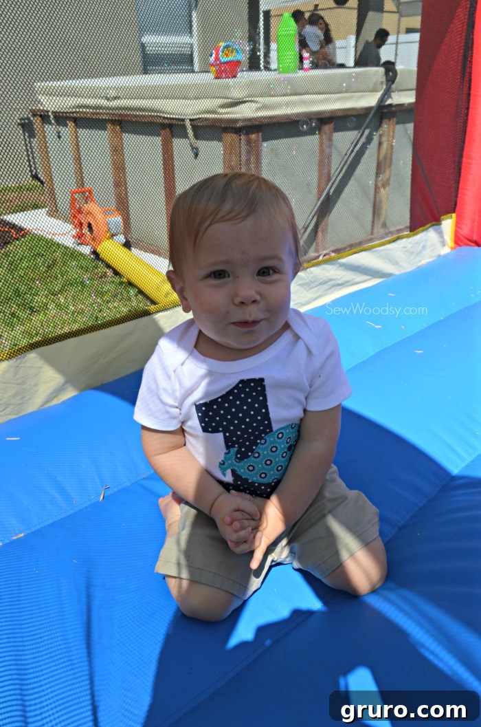 Baby in bounce house