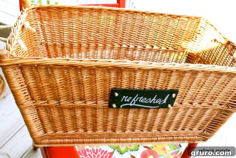 Basket with Chalkboard Tag