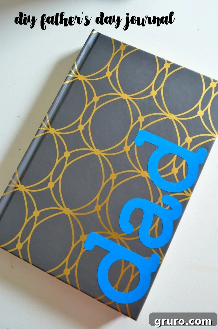 DIY Father's Day Journal - a custom, personalized journal to document Father's Day memories each year