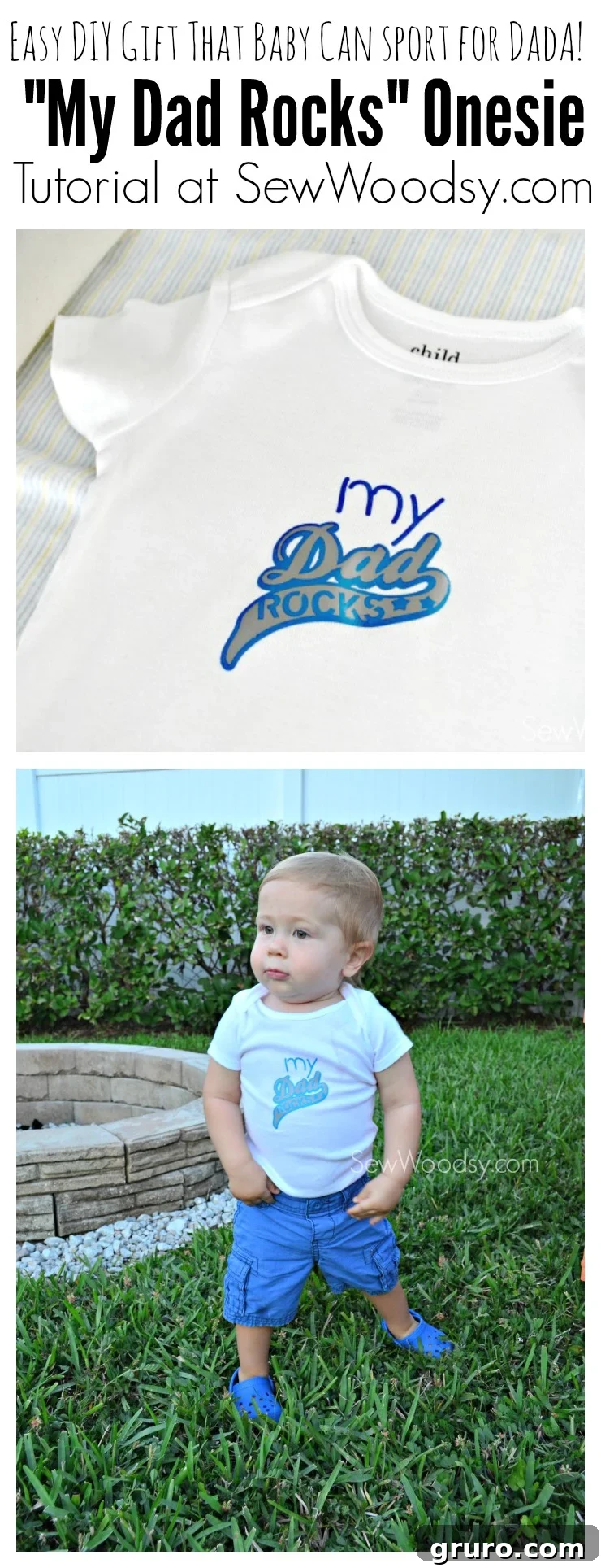 Dad Rocks Onesie - Easy DIY Project for Father's Day with Cricut