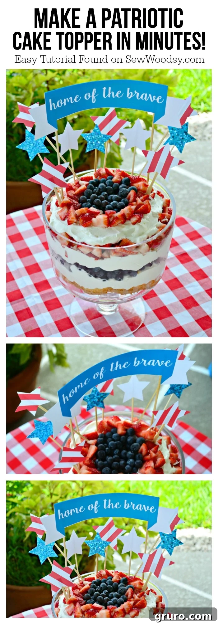 Make a stunning patriotic cake topper in minutes with Cricut vinyl!