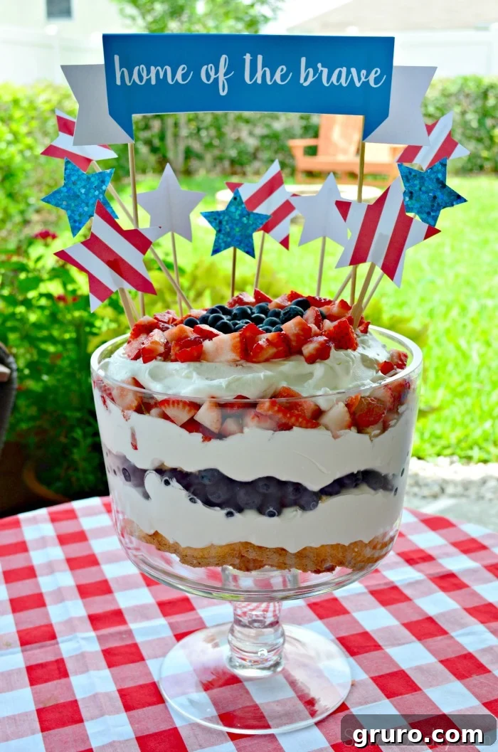 Easy patriotic cake topper finished