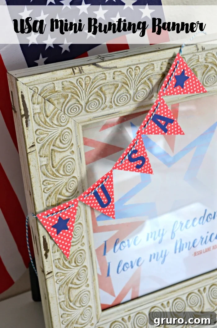 Make this easy DIy USA Mini Bunting Banner!