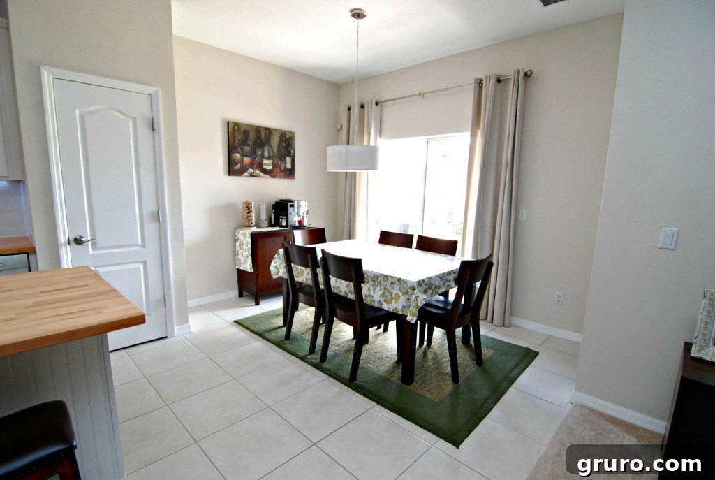 Cozy and inviting informal dining room setup for family meals