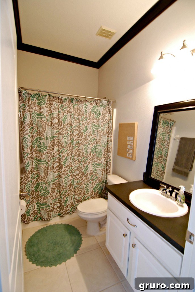 Charming guest bathroom with stylish and functional decor