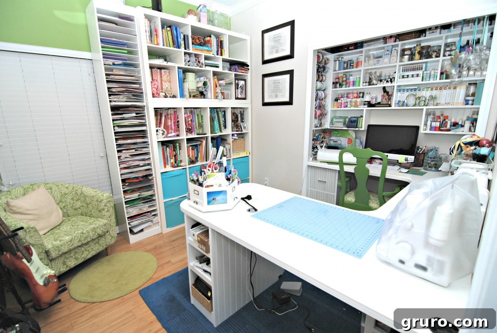 Organized and inspiring craft room filled with creative supplies