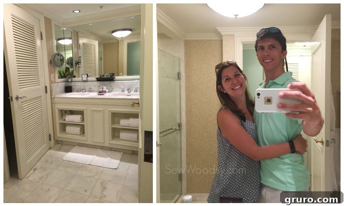 Luxurious bathroom interior at The Ritz-Carlton Orlando, featuring elegant design and premium fixtures.