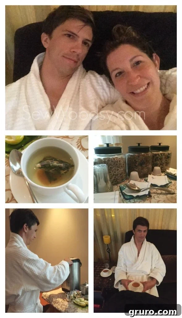 Couples relaxing in the tranquil co-ed relaxation room at The Ritz-Carlton Spa Orlando, enjoying quiet moments together.