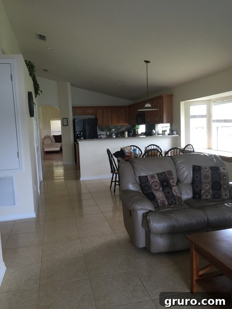 View of the family room and informal dining area in the new home
