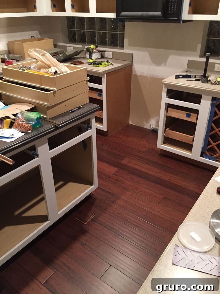 Transformation in Progress 21 Kitchen floors complete with beautiful new hardwood