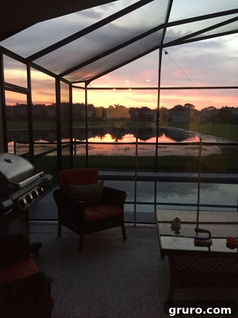 Another stunning sunrise over a Florida pool home, emphasizing the beauty of new beginnings