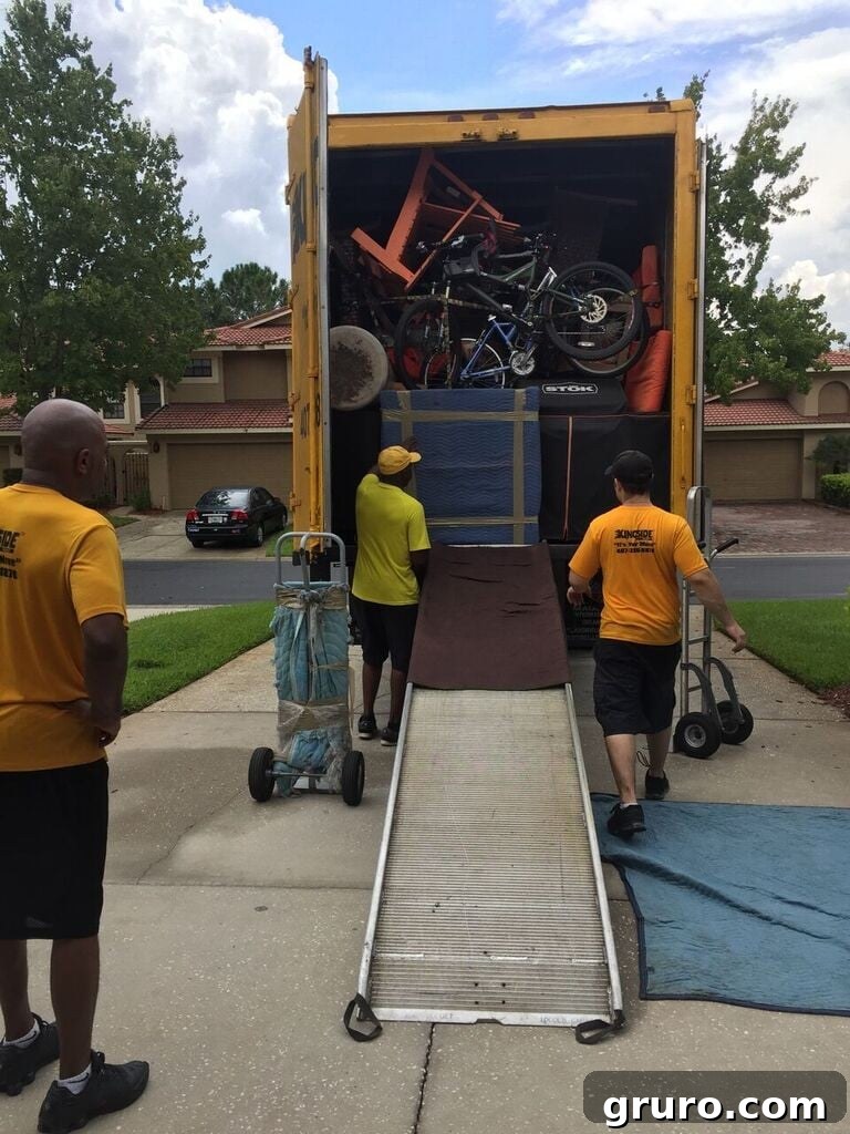 Family enjoying moving day with boxes and a truck in the background, a new home adventure
