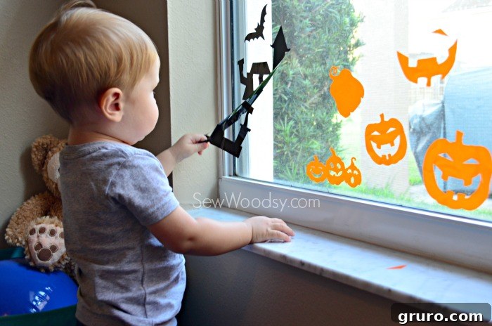 DIY Halloween Window Clings - Close Up Fun