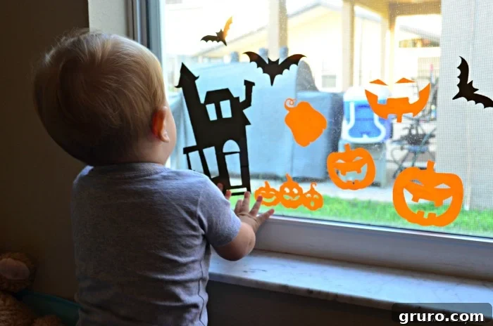 DIY Halloween Window Clings 9 - Toddler's Engagement