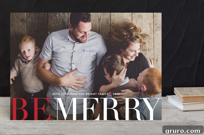 big and merry christmas photo cards