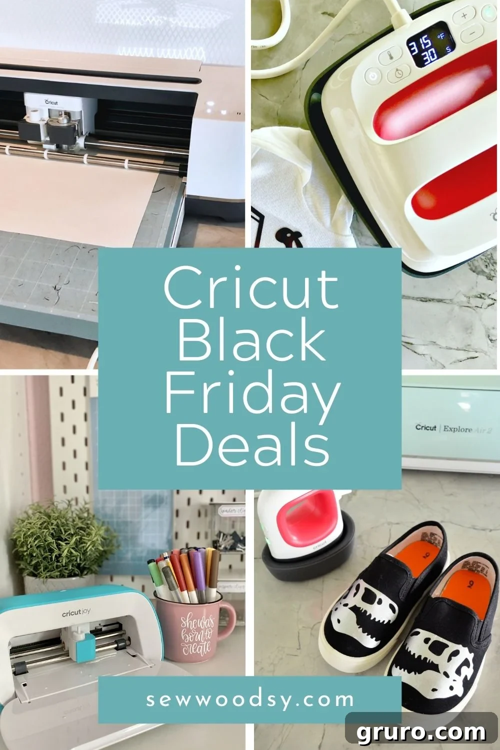 Four captivating photos showcasing various Cricut projects and essential accessories, highlighting the versatility and creative potential of Cricut machines.