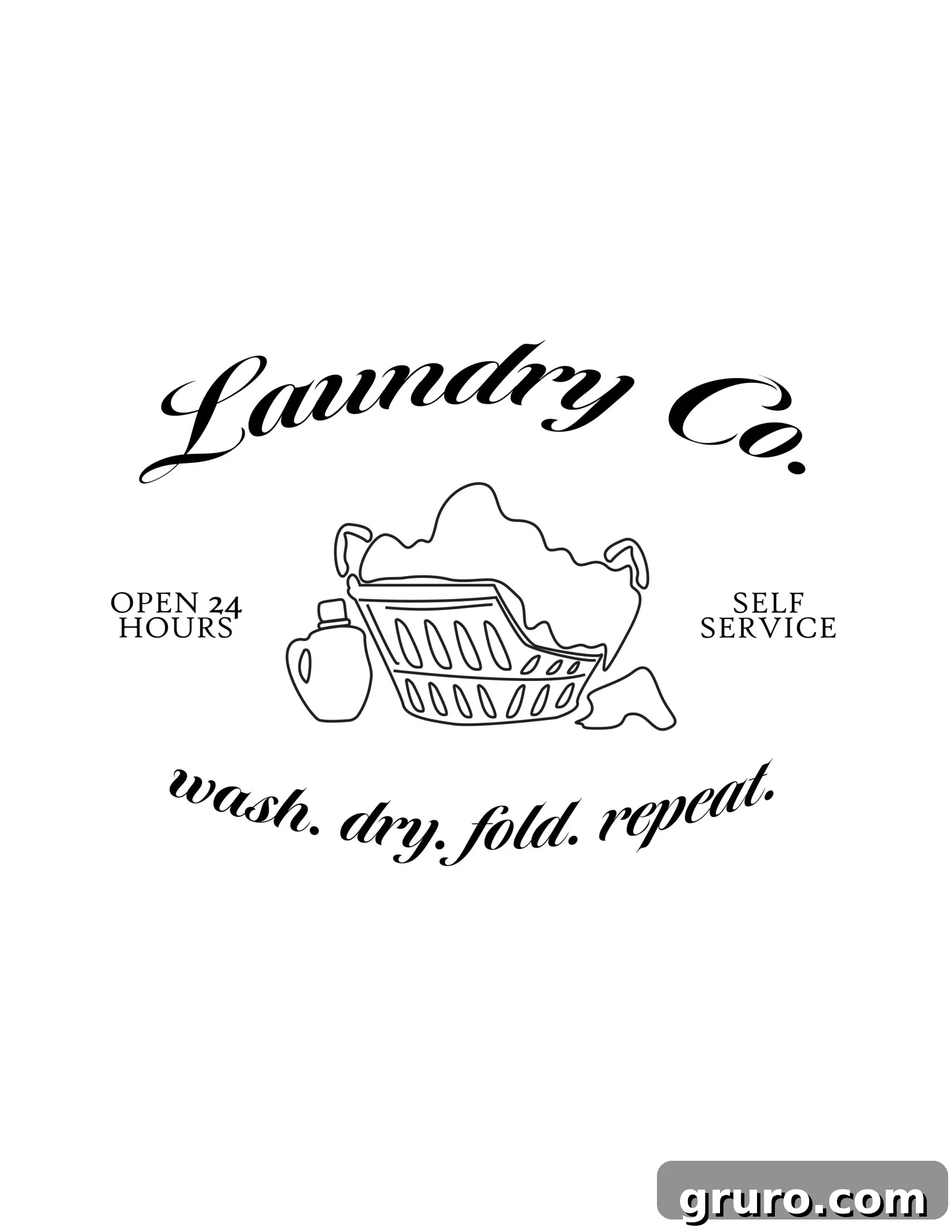 Image of the charming 'Laundry Co.' printable sign, designed to add aesthetic appeal to any laundry space.
