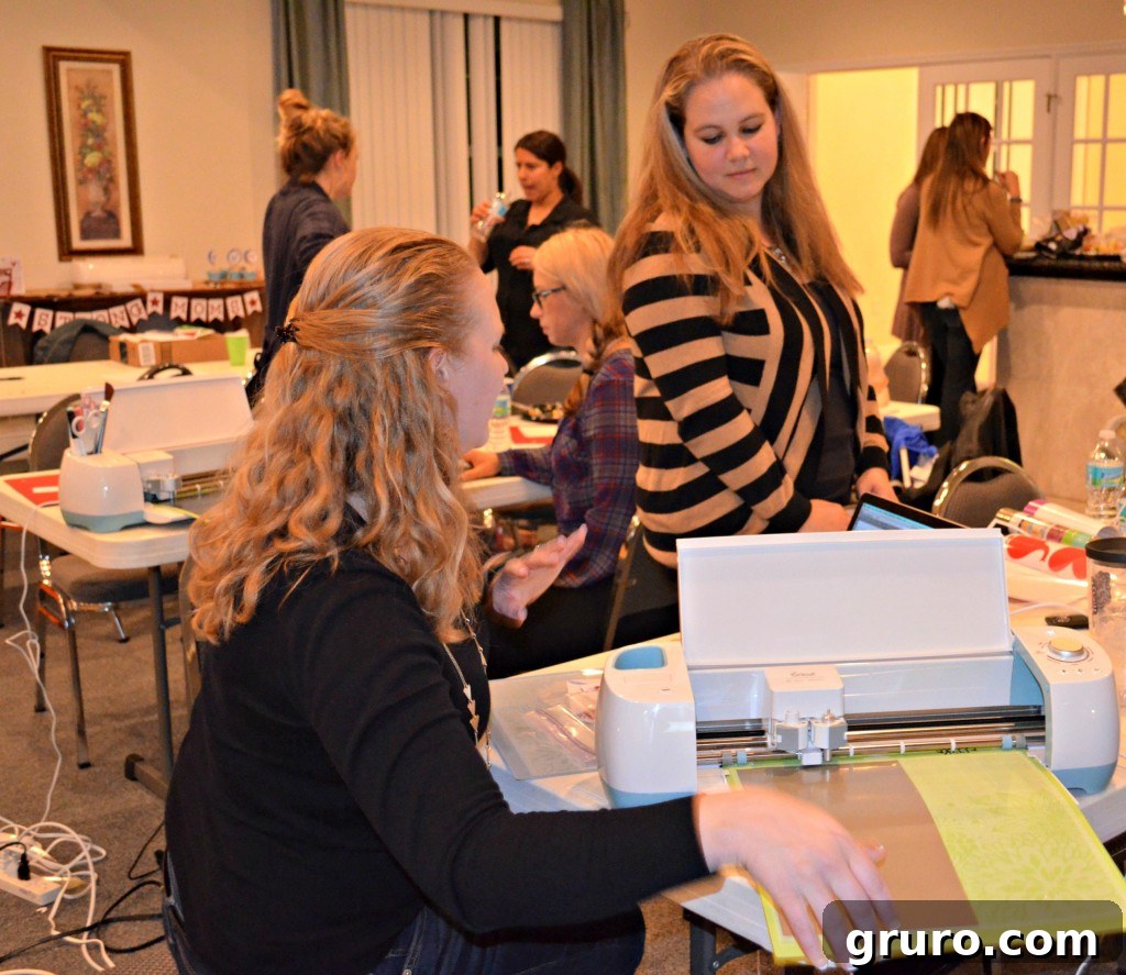 Throw a Spectacular Cricut Craft Party 13 Cricut Explore Air Crafting in Progress