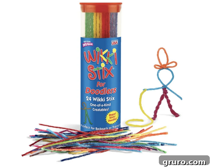 A colorful set of Wikki Stix, bendable waxed yarn sticks for creative crafting.