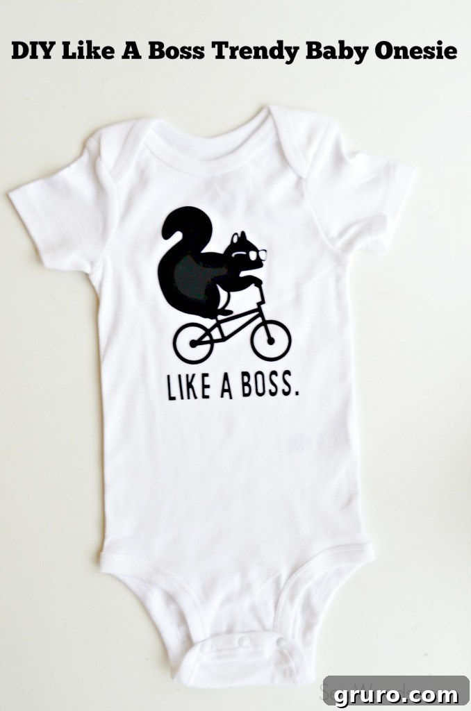 DIY Like A Boss Trendy Baby Onesie Flocked Vinyl