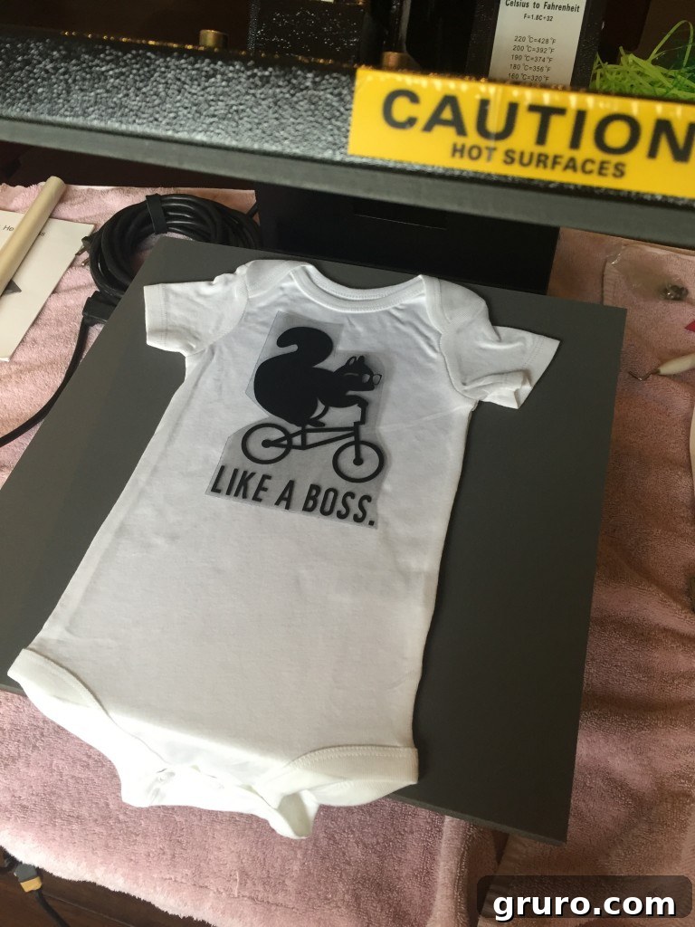 Like A Boss HTV Shirt in Heat Press