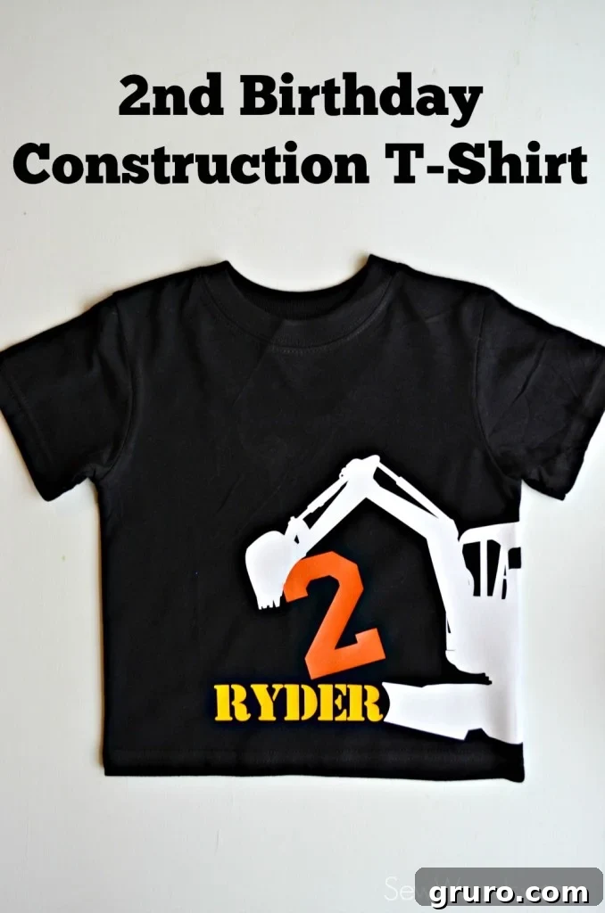 DIY Construction Birthday Shirt for Toddlers - A Creative 2nd Birthday Outfit Idea