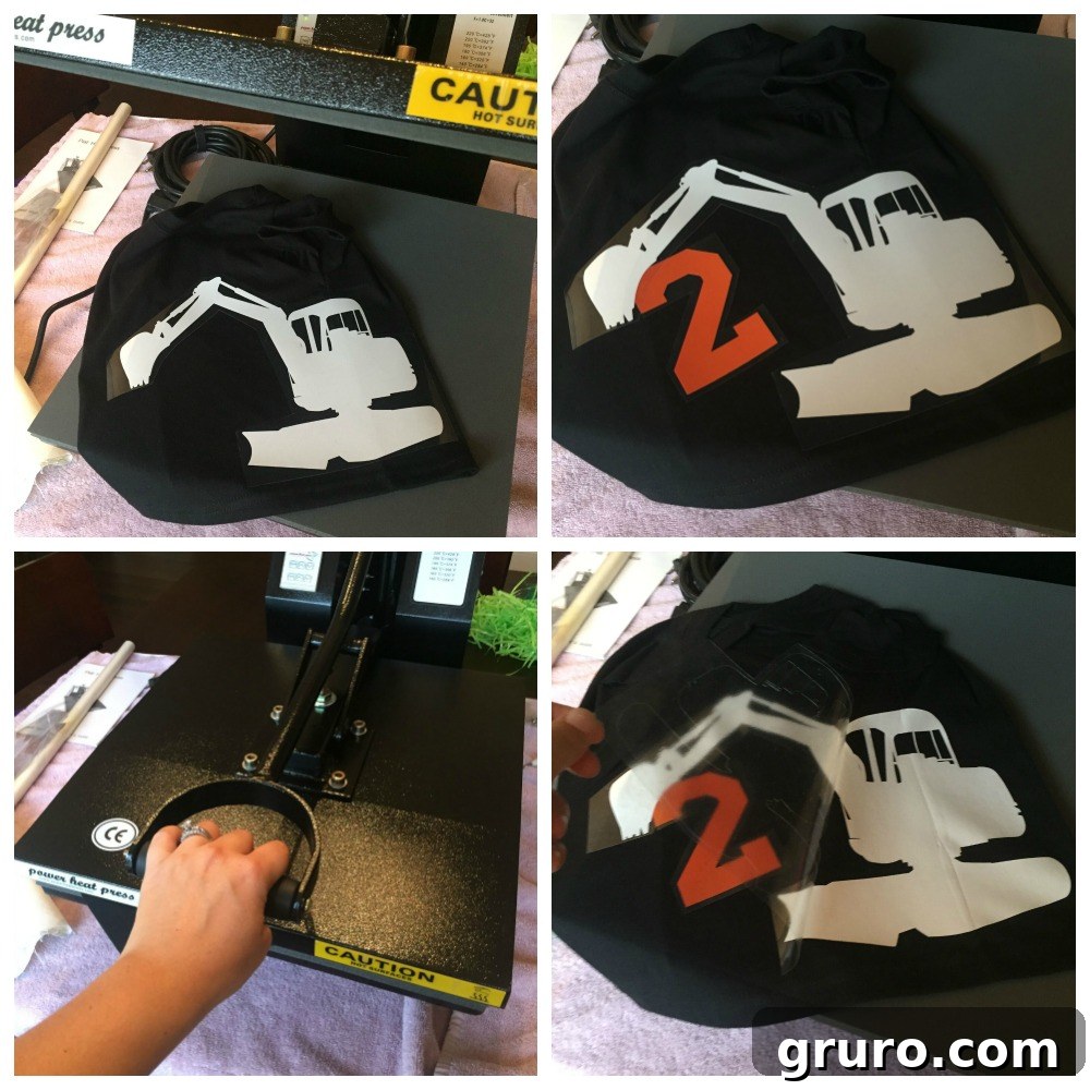 Applying the first layer of the 2nd Birthday Construction T-Shirt design