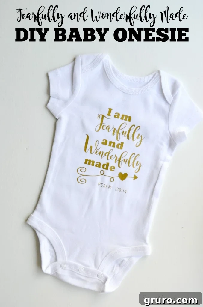 Fearfully and Wonderfully Made DIY Baby Onesie - Completed Project
