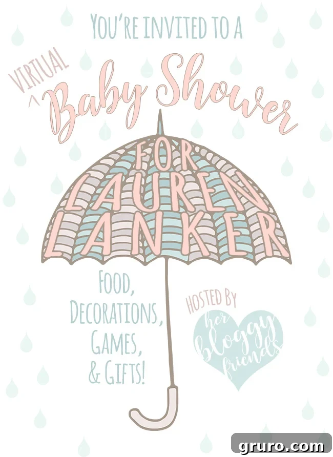 Virtual Baby Shower Invite for Lauren from The Thinking Closet
