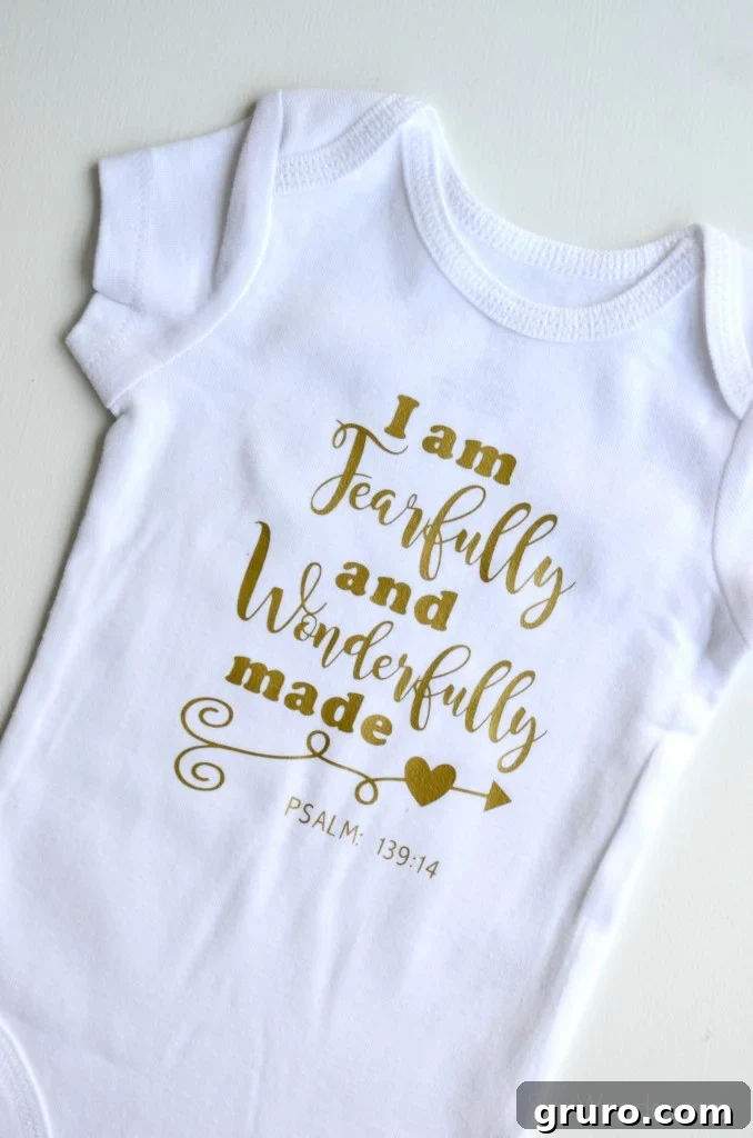 Fearfully and Wonderfully Made DIY Baby Onesie - Lifestyle Shot