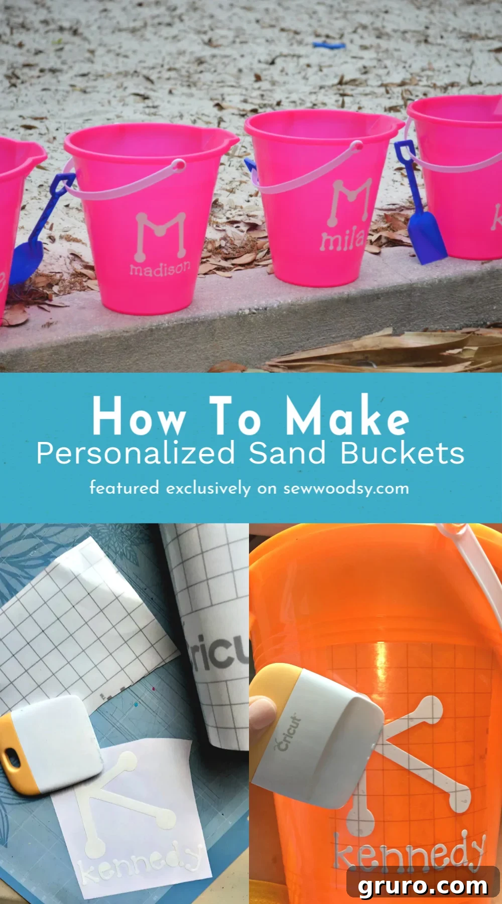 Craft Your Own Unique Beach Buckets 2 How To Make Personalized Sand Buckets with Cricut