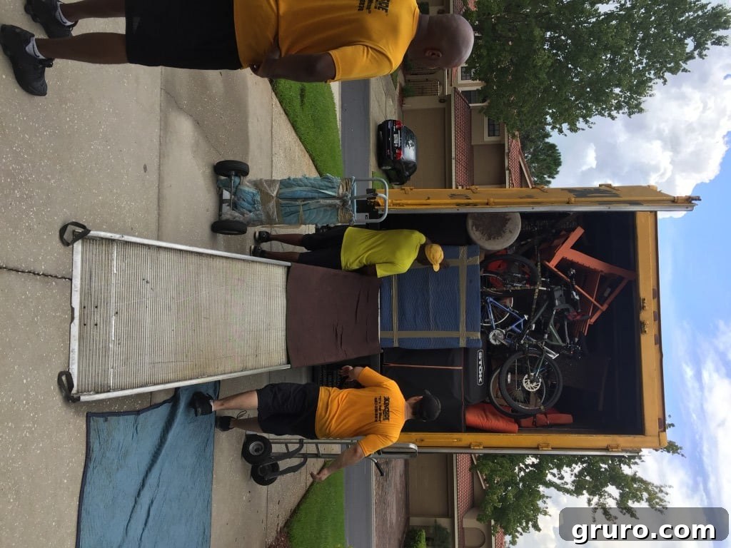 Filling the moving truck.