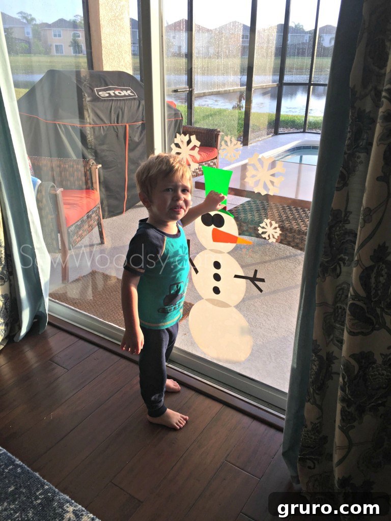 DIY Toddler-Friendly Snowman Window Clings