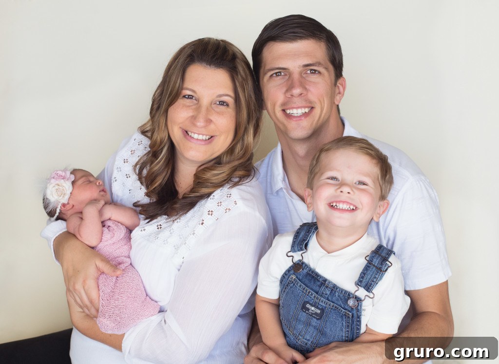 Newborn Family Photo with Baby Reagan