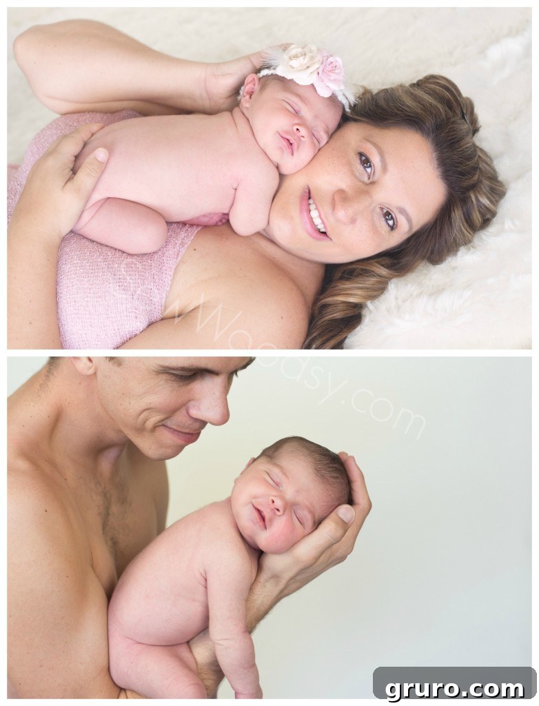 Newborn Photography with Parents - Mom and Dad