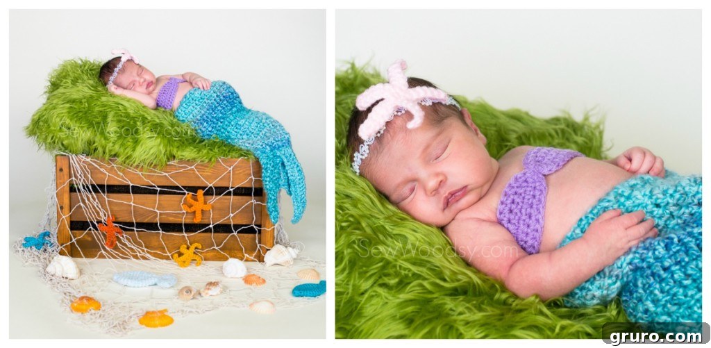 Mermaid Newborn Photography - Baby Reagan