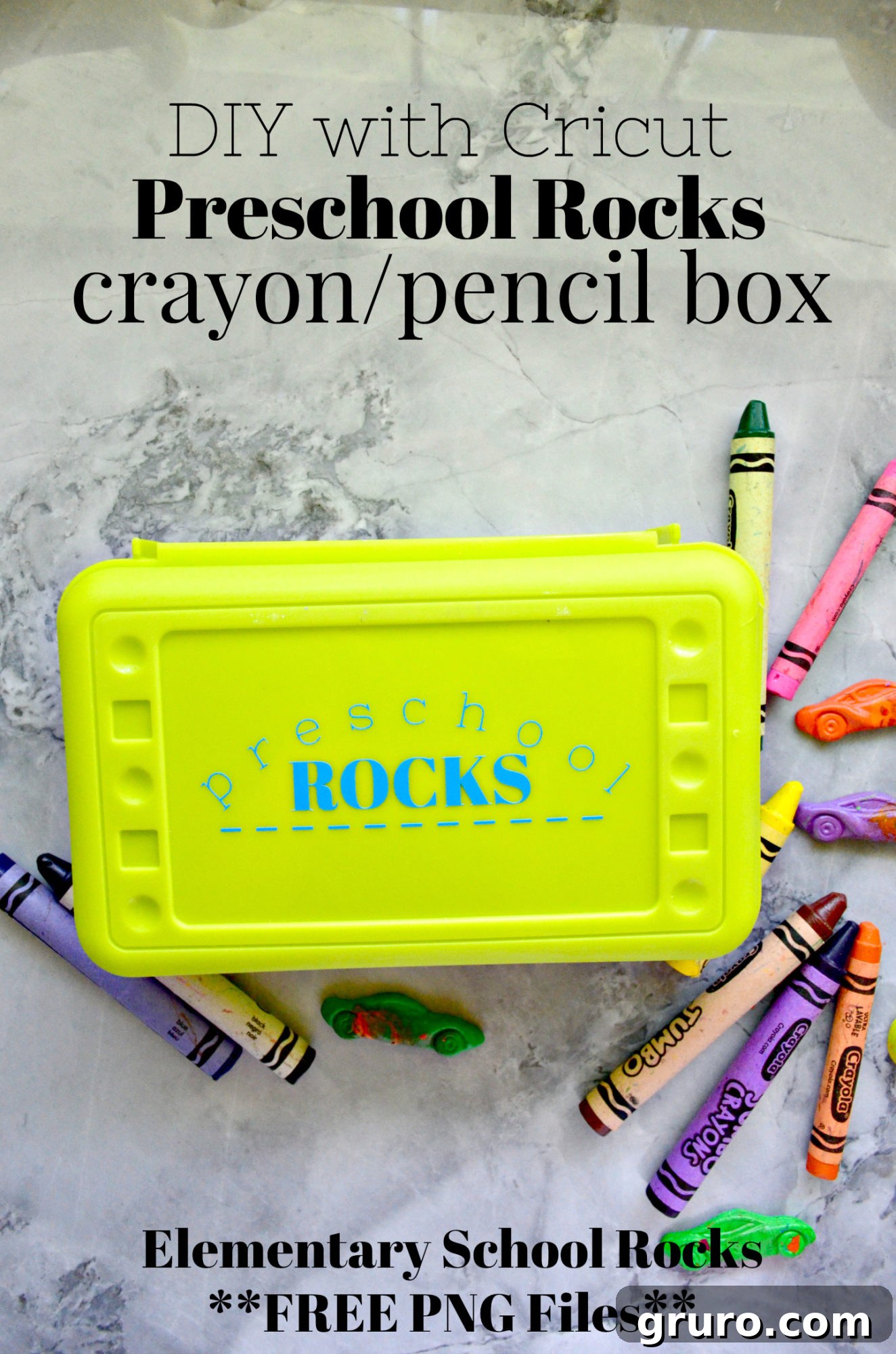 Awesome School Day Clip Art 2 Customized Preschool Rocks Crayon Box made with Cricut