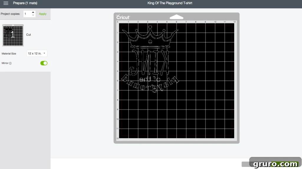 Cricut Design Space Screenshot for King of the Playground