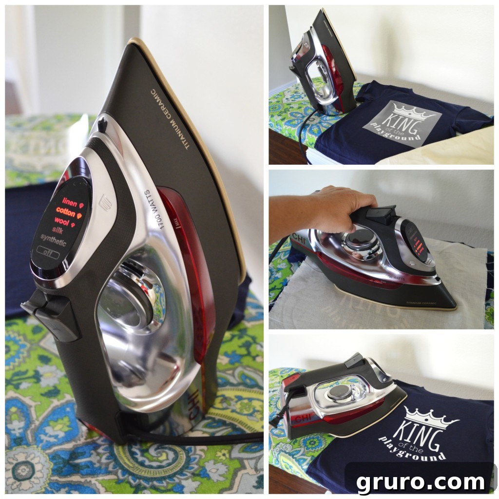 Steps for Ironing on King of the Playground Vinyl