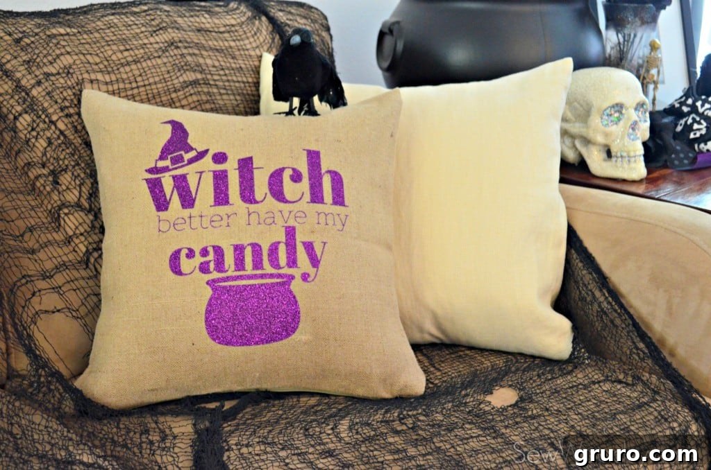 Hand Over The Candy, Witch Pillow 16 Enjoying the 'Witch Better Have My Candy' Easy Halloween Pillow Project