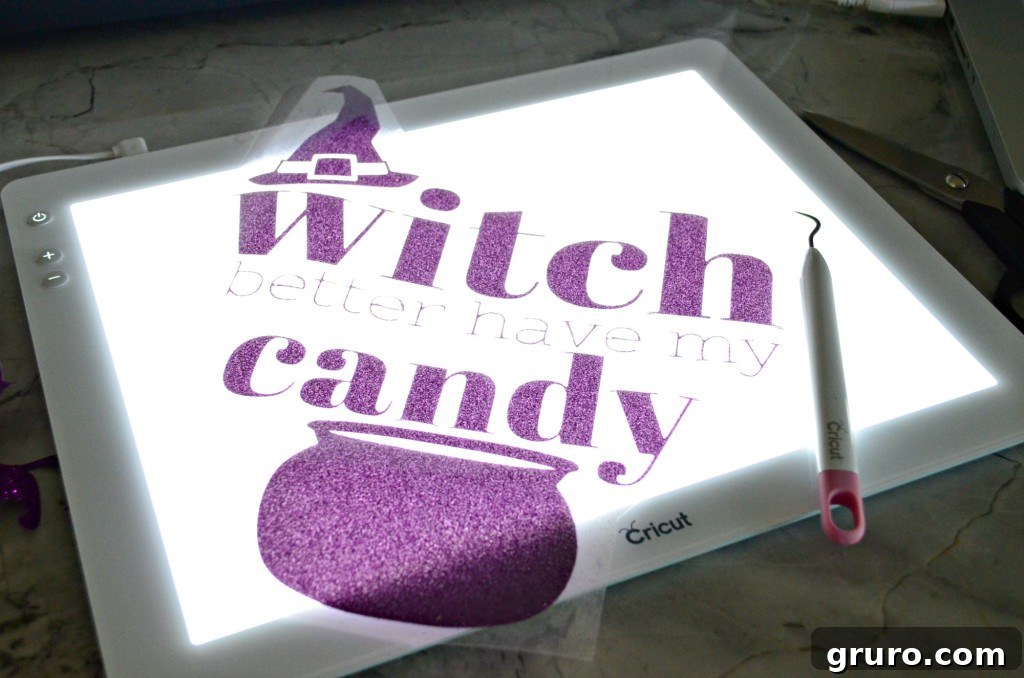 Hand Over The Candy, Witch Pillow 9 Weeded 'Witch Better Have My Candy' Halloween pillow design ready for transfer