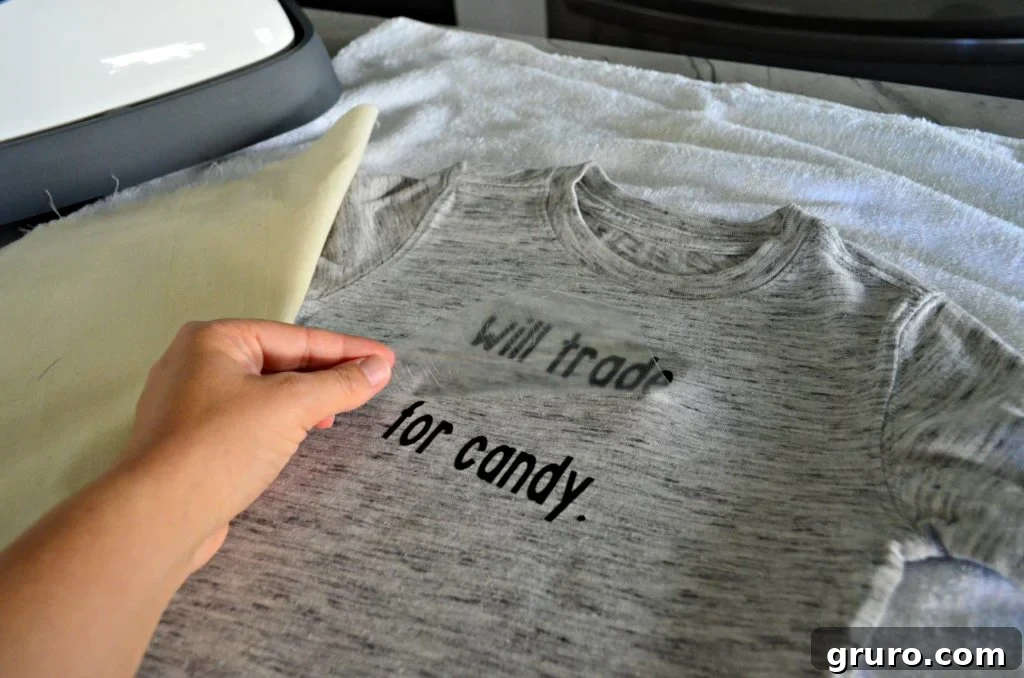 Craft Your Own Sibling-for-Sweets Tee 5 DIY 'Will Trade Sibling for Candy' T-Shirt first layer applied